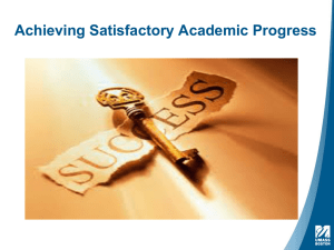 Satisfactory Academic Progress - University of Massachusetts Boston