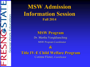MSW Admissions - PowerPoint Presentation