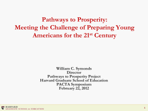 Pathways to Prosperity: Meeting the Challenge of Preparing