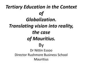 Tertiary Education in the Context of Globalization. Translating vision