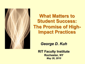 What Matters to Student Success - Rochester Institute of Technology