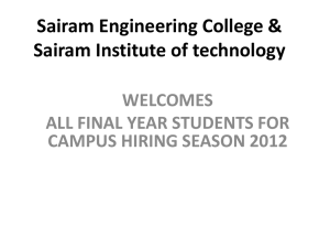 Sairam Engineering College & Sairam Institute of technology