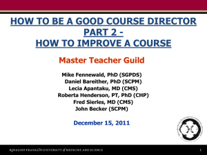 How to Improve a Course - Rosalind Franklin University