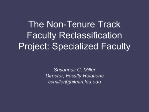 The Non-Tenure Track Faculty Reclassification Project