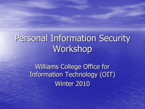 Winter 2010 Information Security Workshop Slides