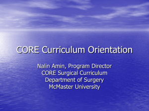 Introduction to CORE of July 08 2009 by Dr. N. Amin