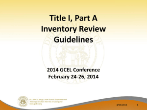 Guidelines for Implementing and Monitoring Title I, Part A