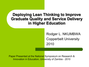 Deploying Lean Thinking to Improve Graduate Quality and Service