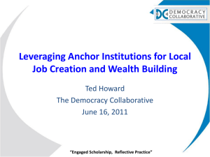 Leveraging Anchor Institutions for Local Job Creation and Wealth
