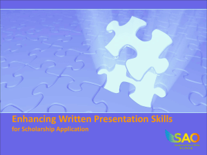 Enchancing Written Presentation Skills on Scholarships