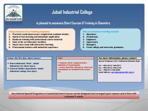 Jubail Industrial College is pleased to announce Short Courses