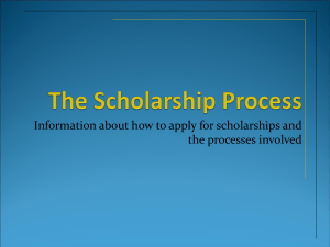 The Scholarship Process - University of Colorado Denver