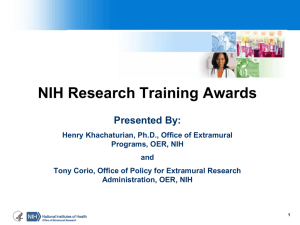 Research Training Awards - NIH Regional Seminar 2014