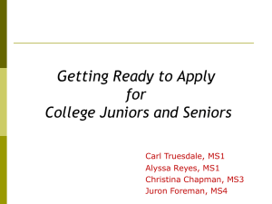 Getting Ready to Apply for College Juniors and Seniors