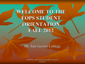 the eops student orientation fall 2012