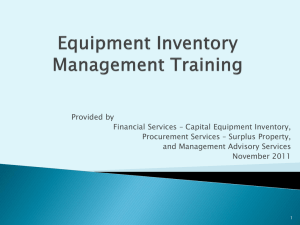 non-capital and sensitive equipment inventory