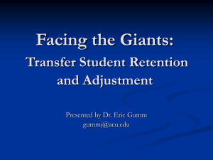 Transfer Student Retention & Adjustment