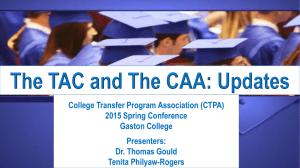 The TAC and The CAA: Updates