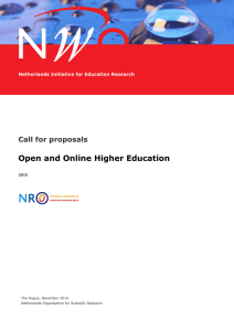 Call for proposals Open and Online Higher Education