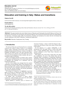 Education and training in Italy: Status and transitions
