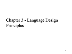 Chapter 3 - Language Design Principles