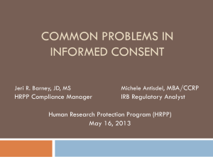 Common Problems in Informed Consent