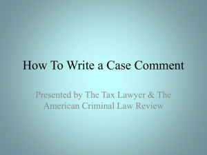 How To Write a Case Comment