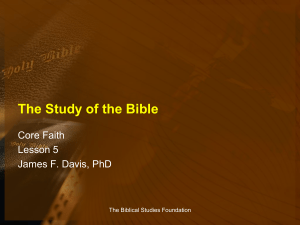 The Study of the Bible