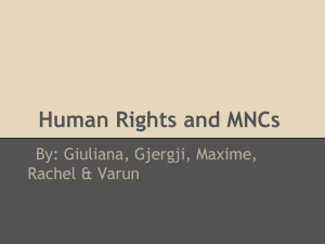 Human Rights and MNCs