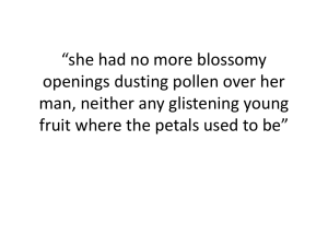 she had no more blossomy openings dusting pollen over her man