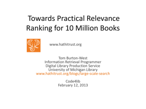 Towards Practical Relevance Ranking for 10 Million