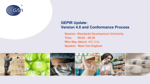 GEPIR Update: Version 4.0 and Conformance Process