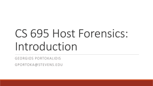 Host Forensics: Introduction - Stevens Institute of Technology