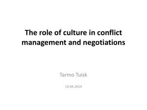 The role of culture in conflict management and negotiations