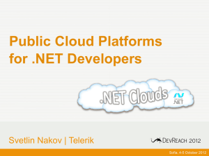 Public Cloud Platforms for .NET Developers - Svetlin Nakov