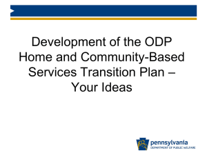ODP Home and Community-Based Services Transition Plan