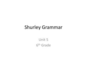 Shurley Grammar Unit 5