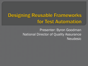 Designing Reusable Frameworks for Test Automation