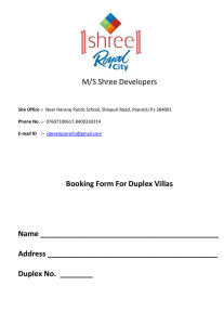 Click here to Duplex Booking Form