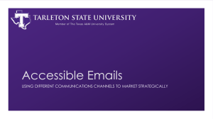 Accessible Emails - Tarleton State University