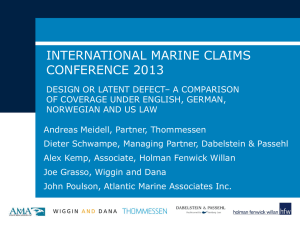 German Perspective - IMCC - International Marine Claims Conference