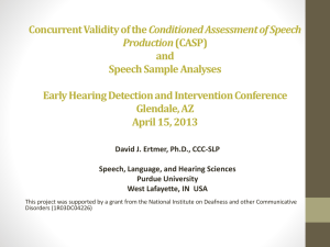 (CASP) and Speech Sample Analyses