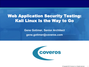 Web Application Security Testing: Kali Linux Is the Way to