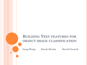 Building Text features for object image classification