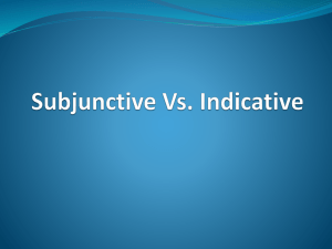 Subjunctive vs. Indicative by Cara and Kate