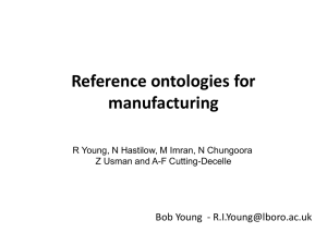 Reference ontologies for manufacturing