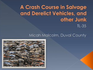 A Crash Course in Salvage and Derelict Vehicles