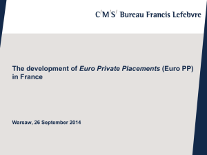 The development of Euro Private Placements