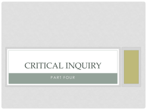 Critical Inquiry Part 4 SP12