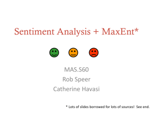 Sentiment analysis / classification with MaxEnt